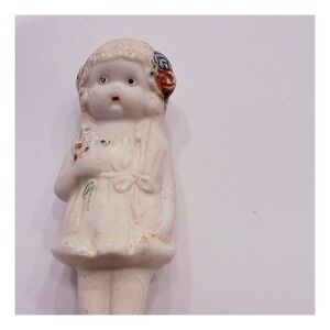 1930’s Antique Porcelain Bisque Doll Bride, Frozen Charlotte Bridal Cake Topper